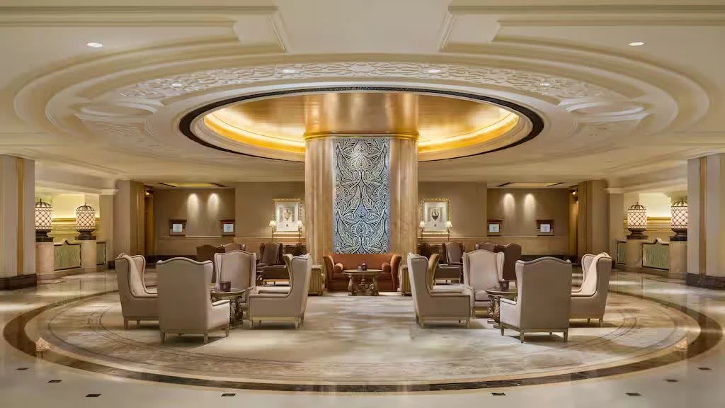 Luxurious lobby at Emirates Palace Mandarin Oriental, Abu Dhabi.