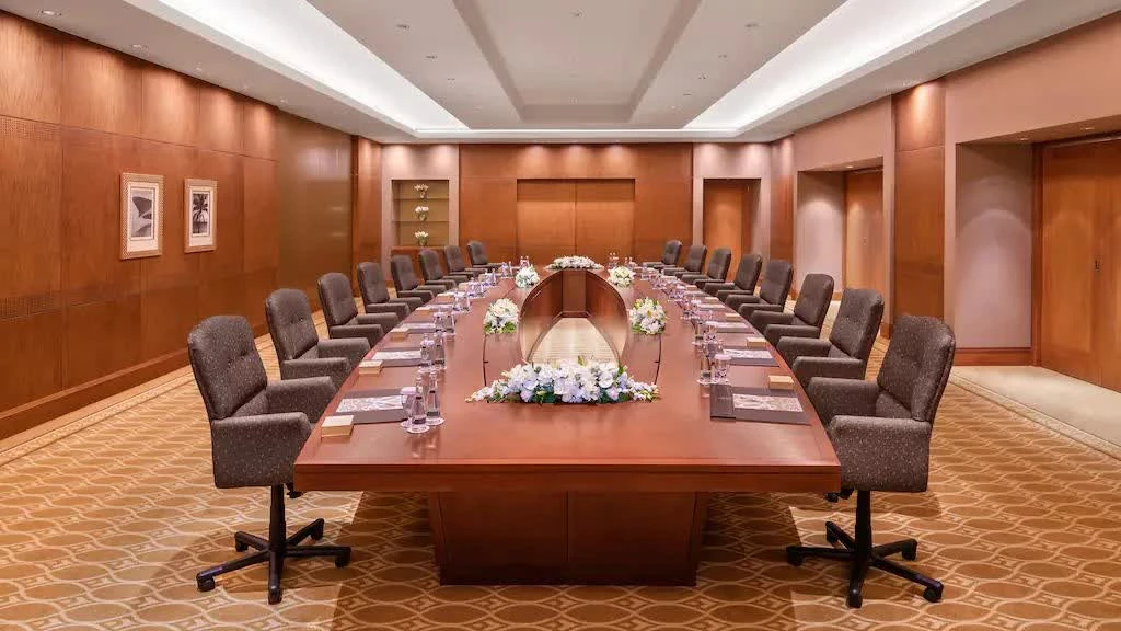 Elegant conference room at Emirates Palace Mandarin Oriental, Abu Dhabi.