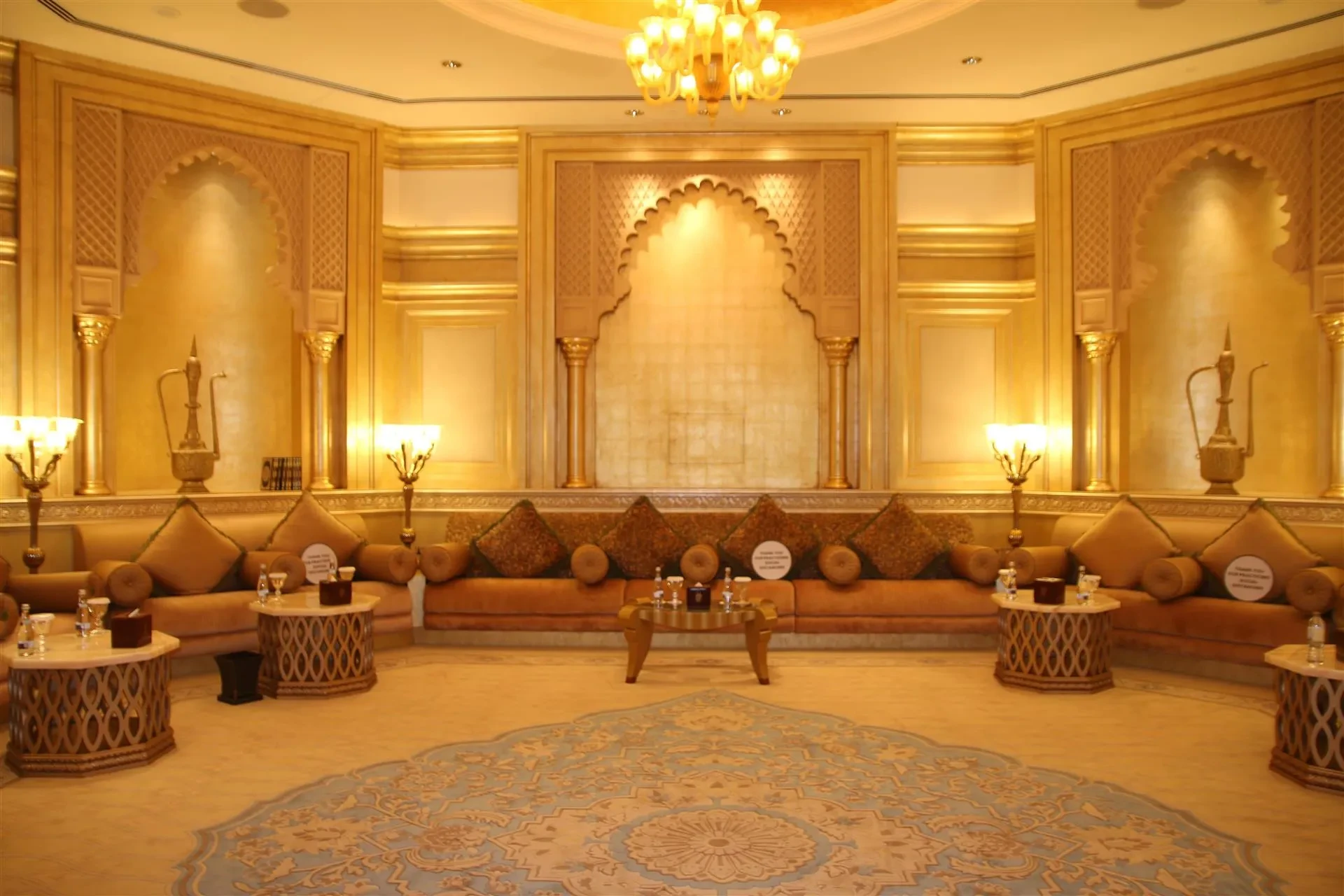 Luxurious lounge at Emirates Palace Mandarin Oriental, Abu Dhabi.