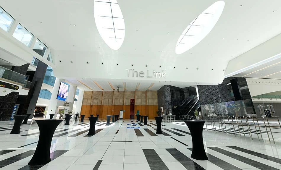 Spacious interior of ADNEC Centre Abu Dhabi with modern design.