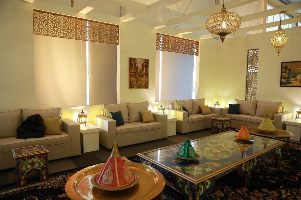 Elegant lounge at Al Hamra Exhibition Center, Ras Al-Khaimah.