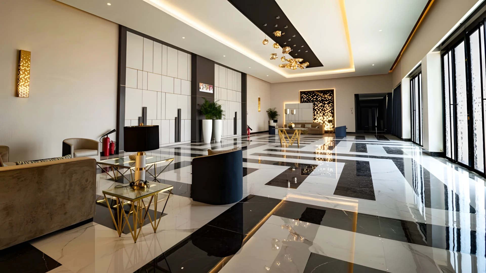 Elegant lobby at Al Hamra International Exhibition, Ras Al-Khaimah.