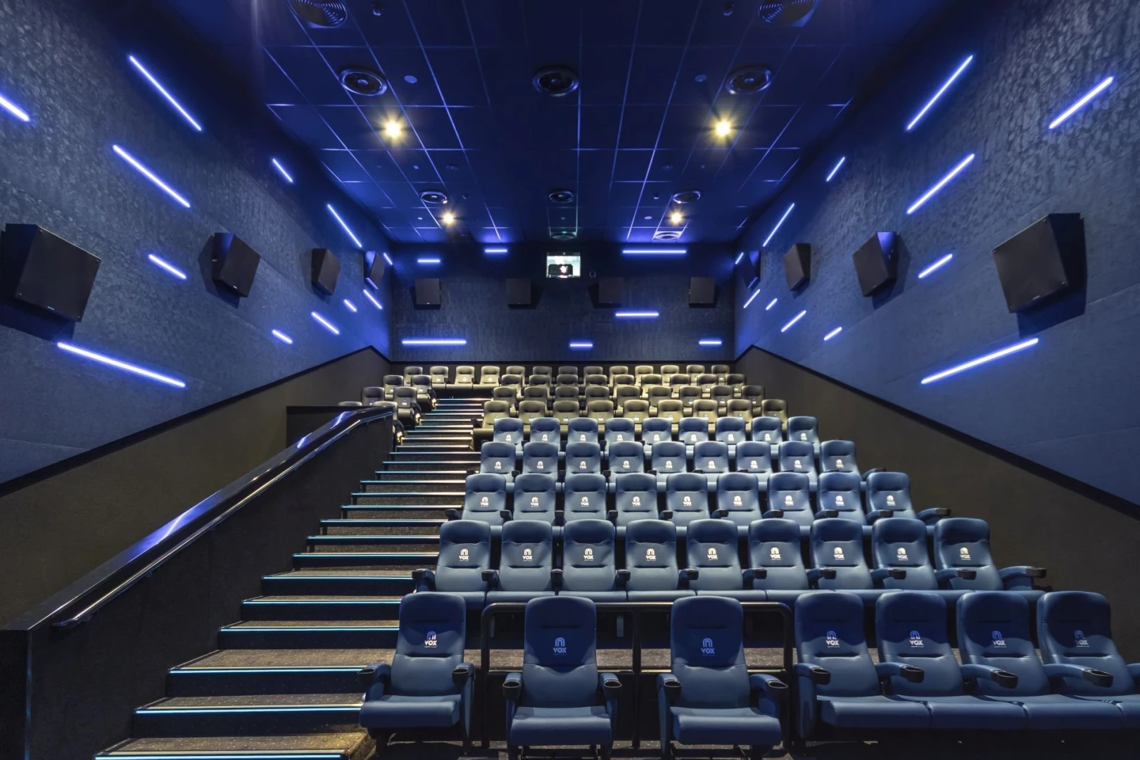 Modern cinema auditorium at VOX Cinemas Al Jimi Mall, Al Ain.