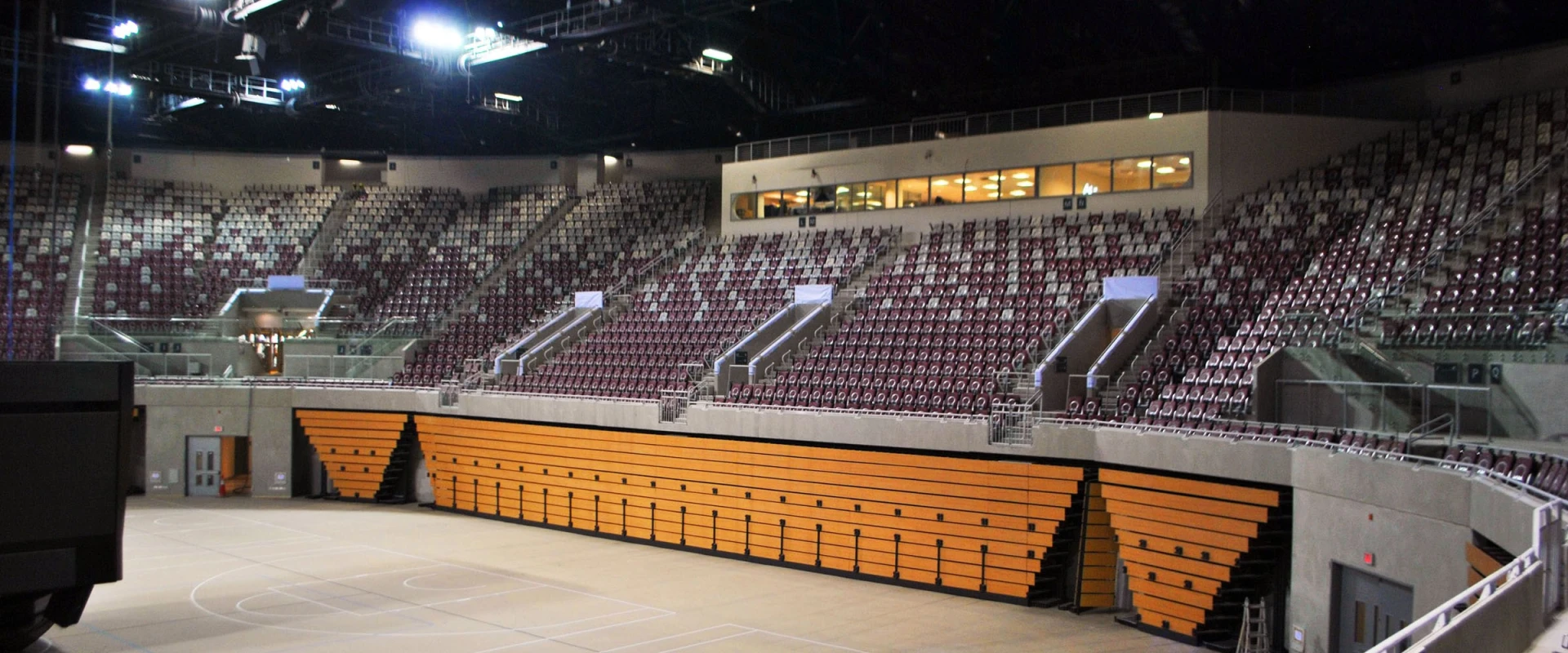Empty indoor arena at King Abdullah Sport City, Jeddah.